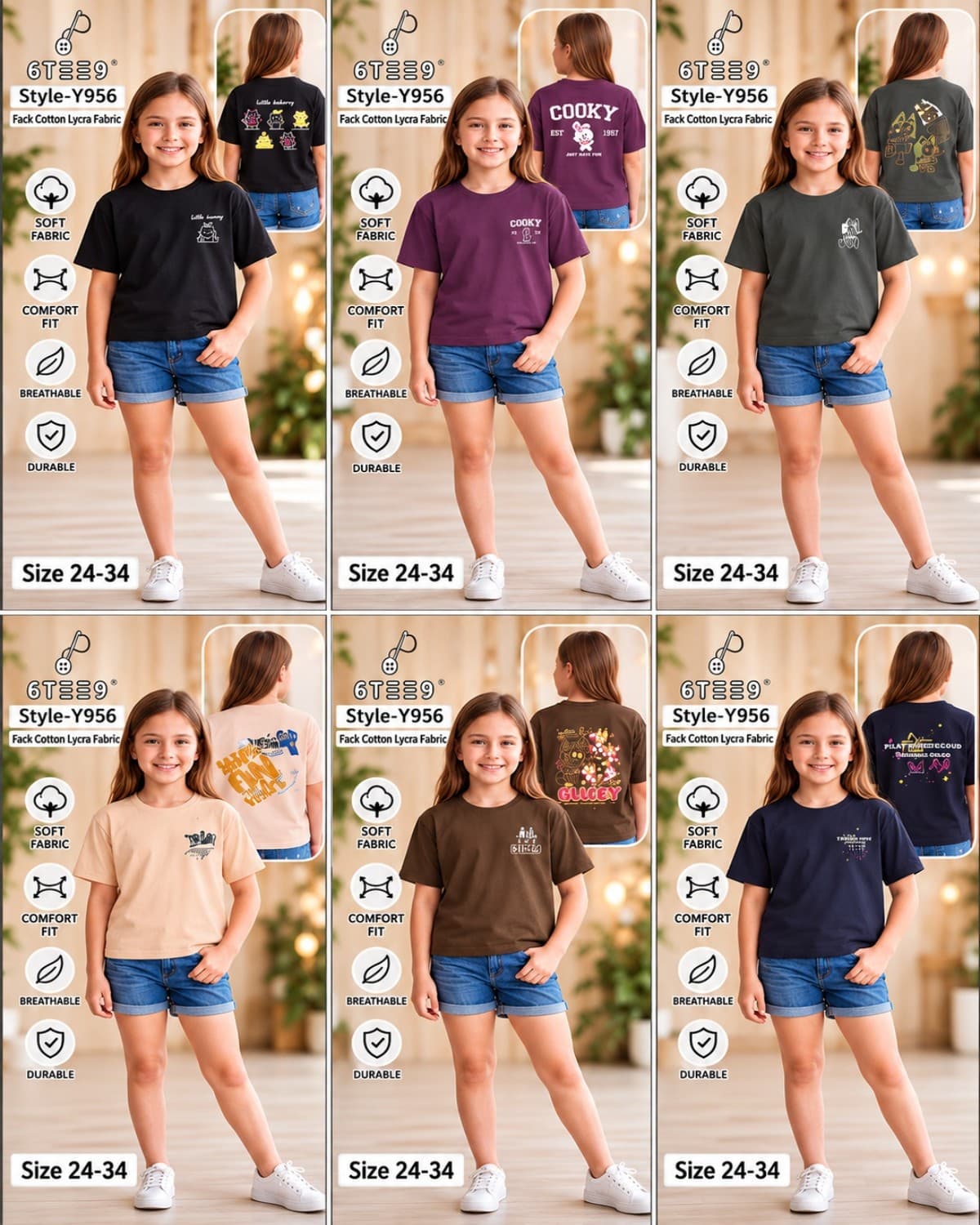 956-24/34-GIRL T SHIRT-H/S-6TE — image 1